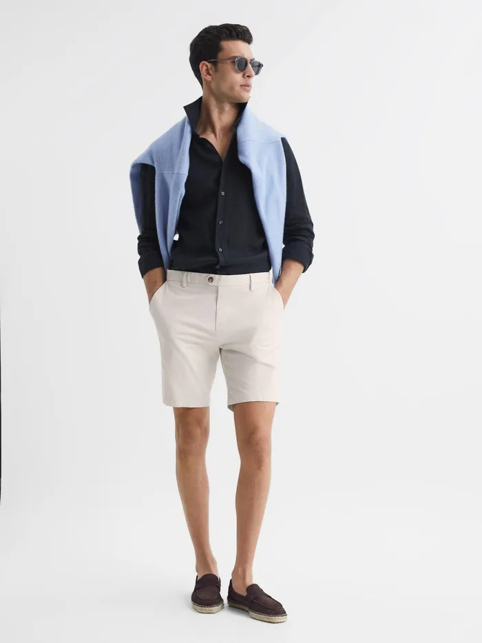 Reiss Shorts Wicket Modern Fit Chino Shorts Chalk 8211 Men