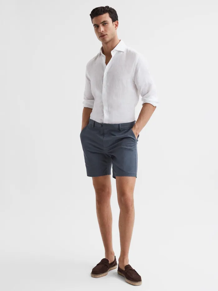 Reiss Shorts Wicket S Short Length Casual Chino Shorts Airforce Blue 8211 Men