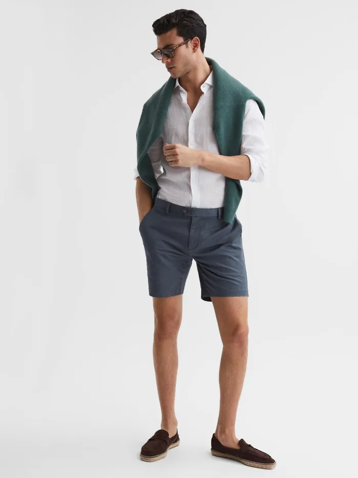 Reiss Shorts Wicket S Short Length Casual Chino Shorts Airforce Blue 8211 Men