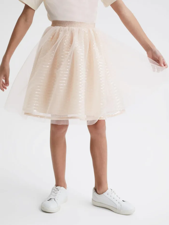 Reiss Skirts Charlotta Sequin Midi Skirt Lilac 8211 Children