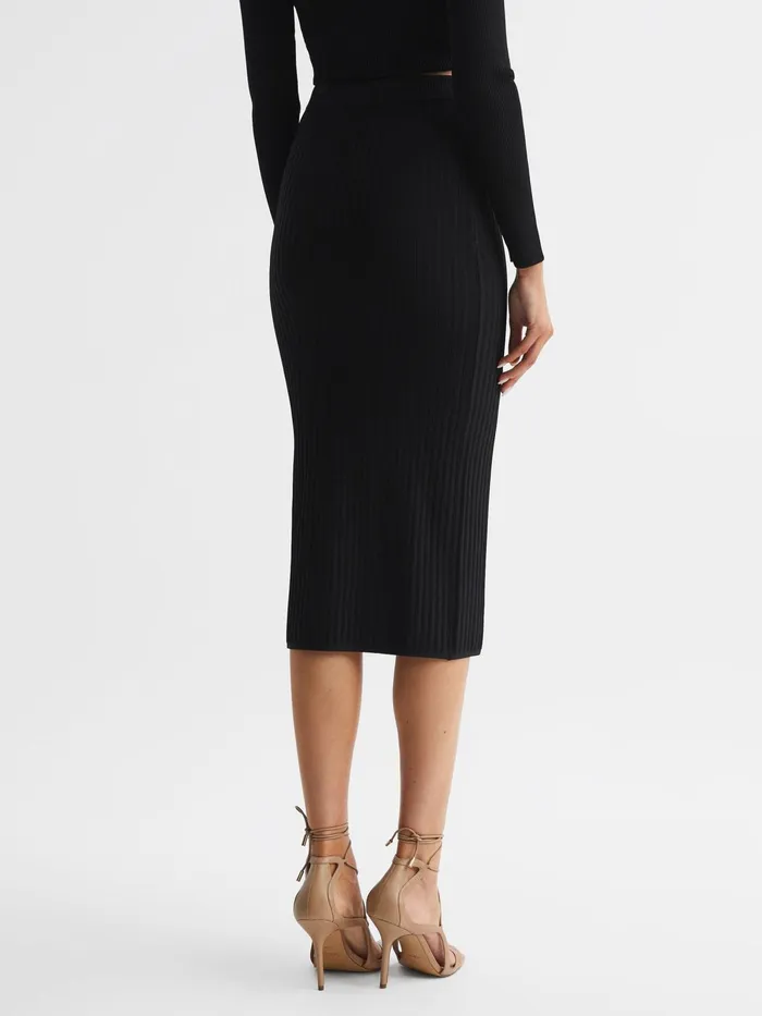 Reiss Skirts Iona Knitted Pencil Skirt CoOrd Black 8211 Women
