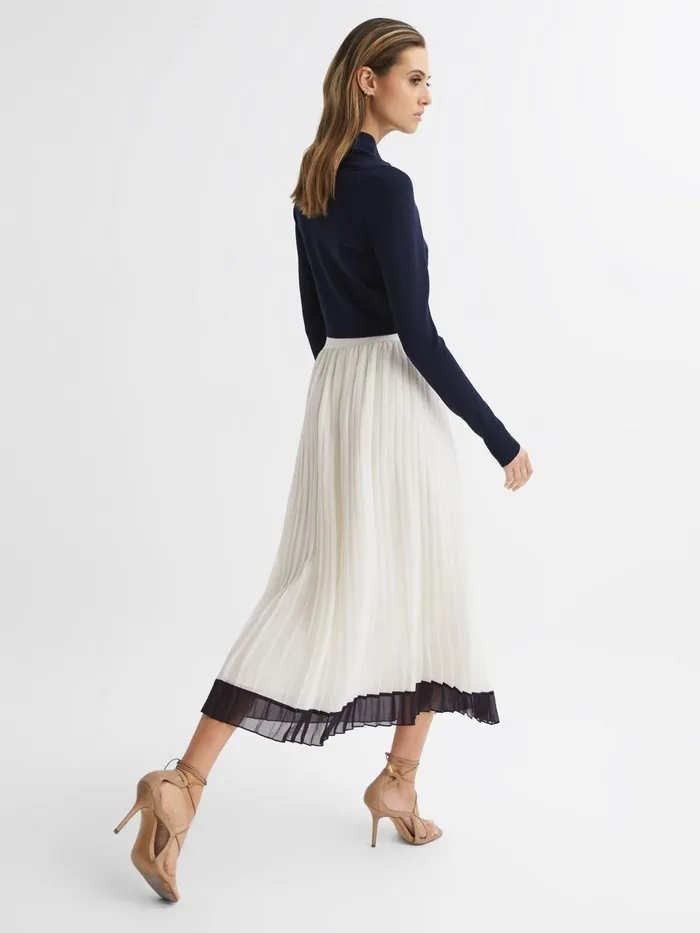 Reiss Skirts Osti Pleated Midi Skirt White 8211 Women