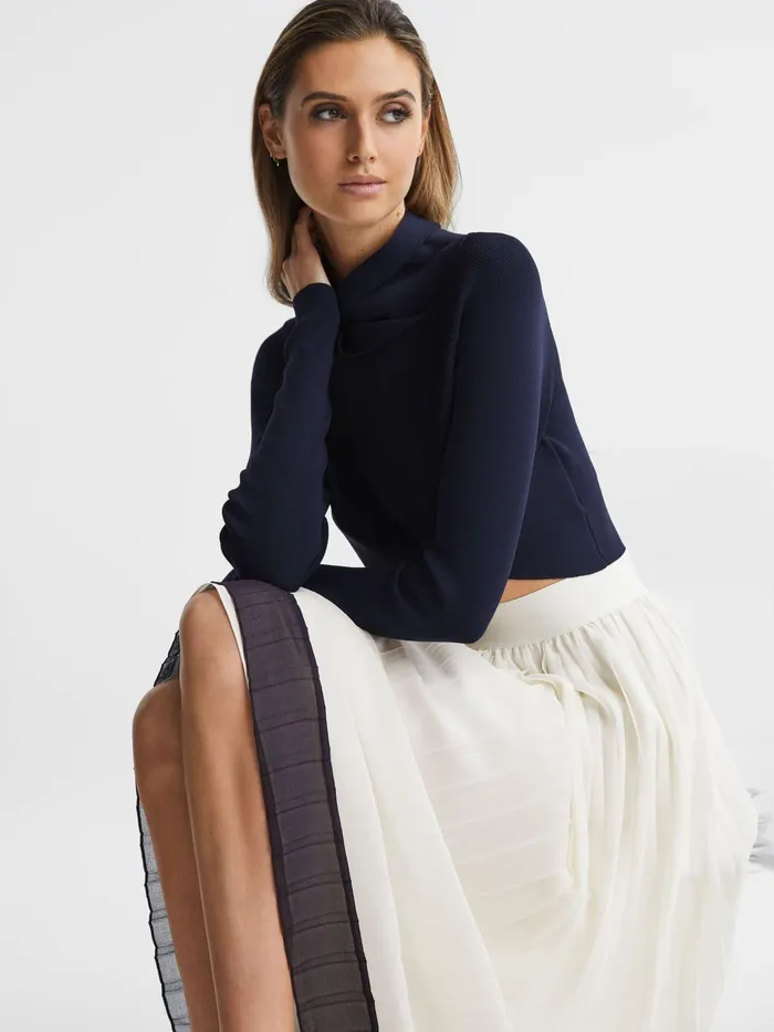 Reiss Skirts Osti Pleated Midi Skirt White 8211 Women
