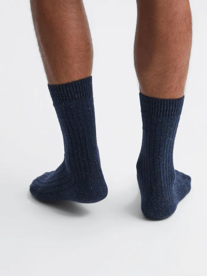 Reiss Socks and Underwear Coen Speckled Hiking Socks Navy 8211 Men