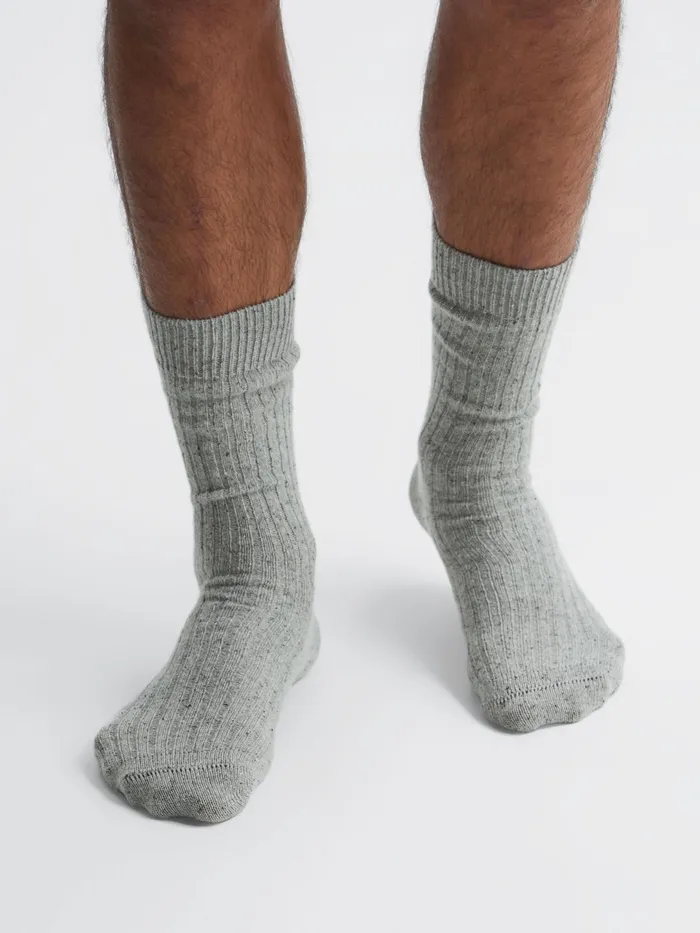 Reiss Socks and Underwear Coen Speckled Hiking Socks Soft Grey 8211 Men