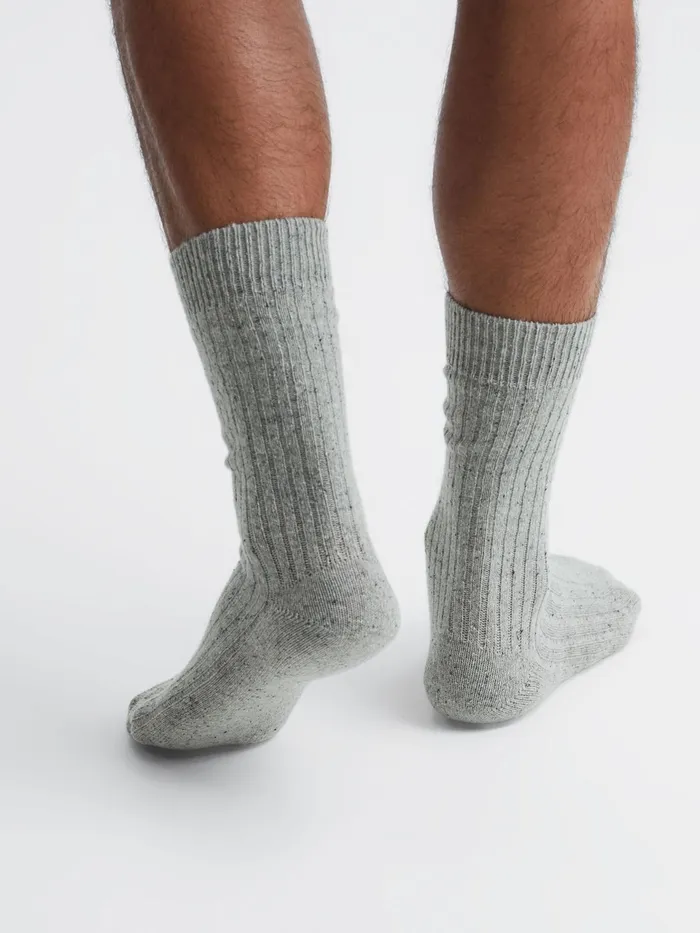 Reiss Socks and Underwear Coen Speckled Hiking Socks Soft Grey 8211 Men