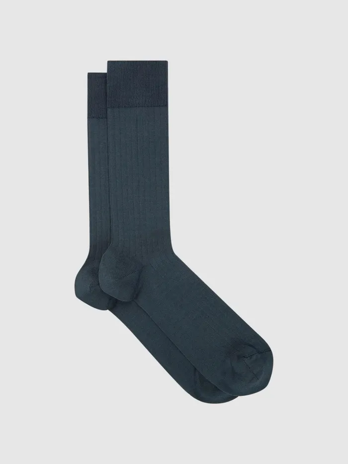 Reiss Socks and Underwear Fela Cotton Blend Socks Airforce Blue 8211 Men
