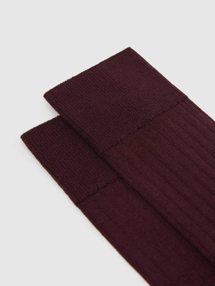 Reiss Socks and Underwear Fela Ribbed Socks Bordeaux 8211 Men