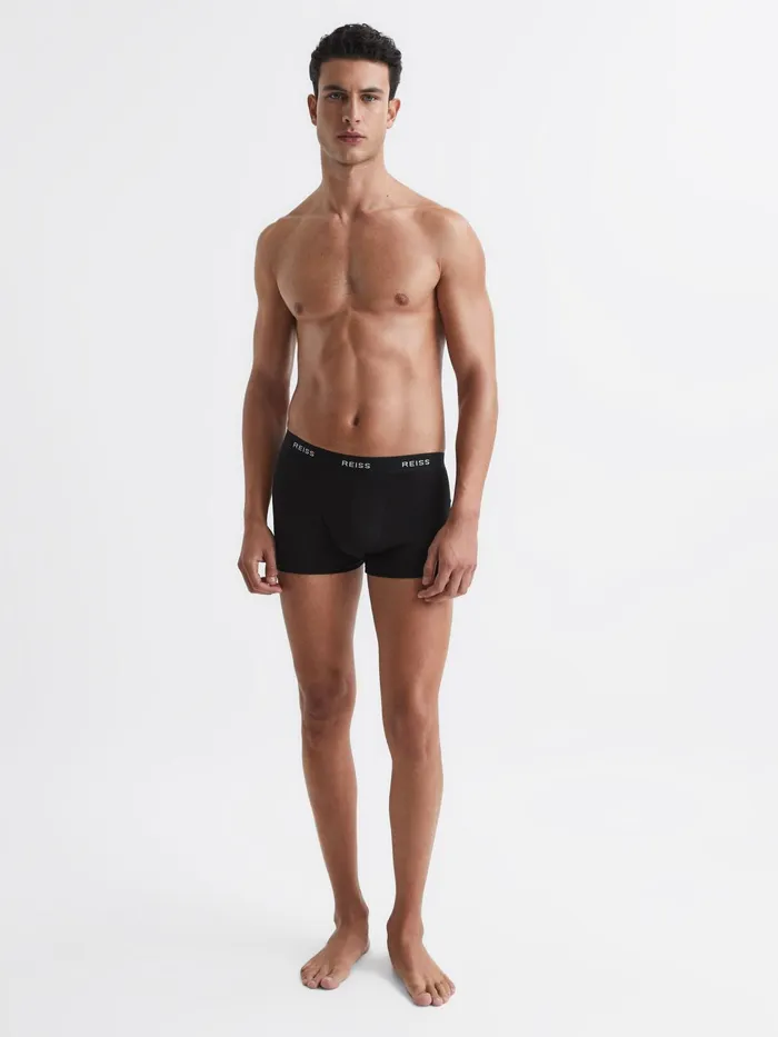 Reiss Socks and Underwear Heller Three Pack Organic Cotton Boxers Black 8211 Men