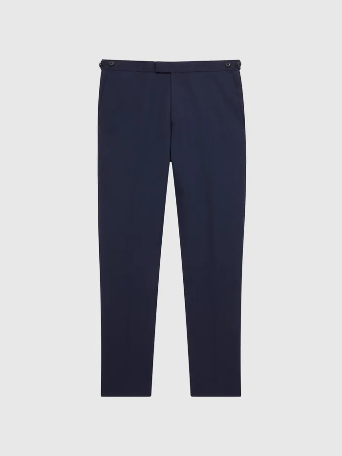 Reiss Suits and Tailoring Bold Slim Fit Wool Trousers Navy 8211 Men