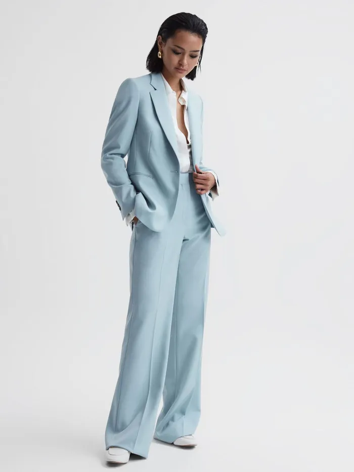 Reiss Suits and Tailoring Clara Single Breasted Wool Blend Blazer Blue 8211 Women