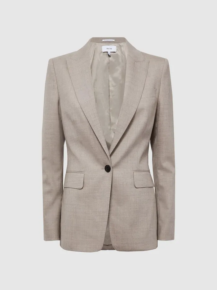 Reiss Suits and Tailoring Emily Wool Blend Tailored Blazer Oatmeal 8211 Women