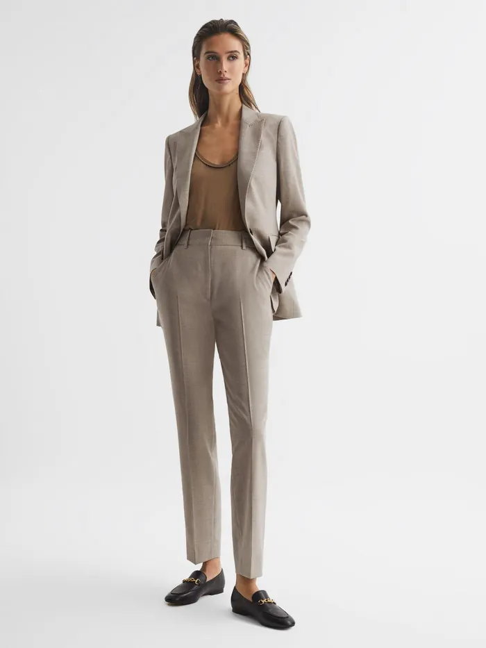 Reiss Suits and Tailoring Emily Wool Blend Tailored Blazer Oatmeal 8211 Women
