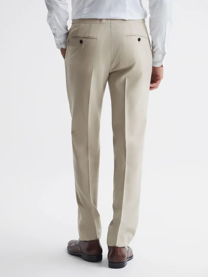 Reiss Suits and Tailoring Fine Modern Fit Wool Trousers Stone 8211 Men