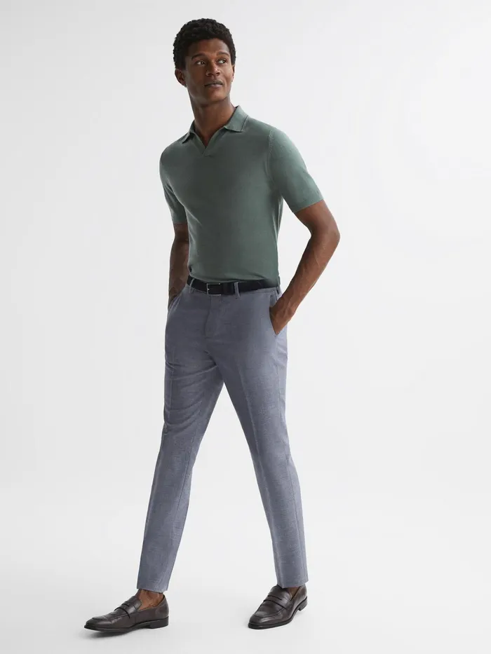 Reiss Suits and Tailoring Fold Slim Fit Trousers Airforce Blue 8211 Men