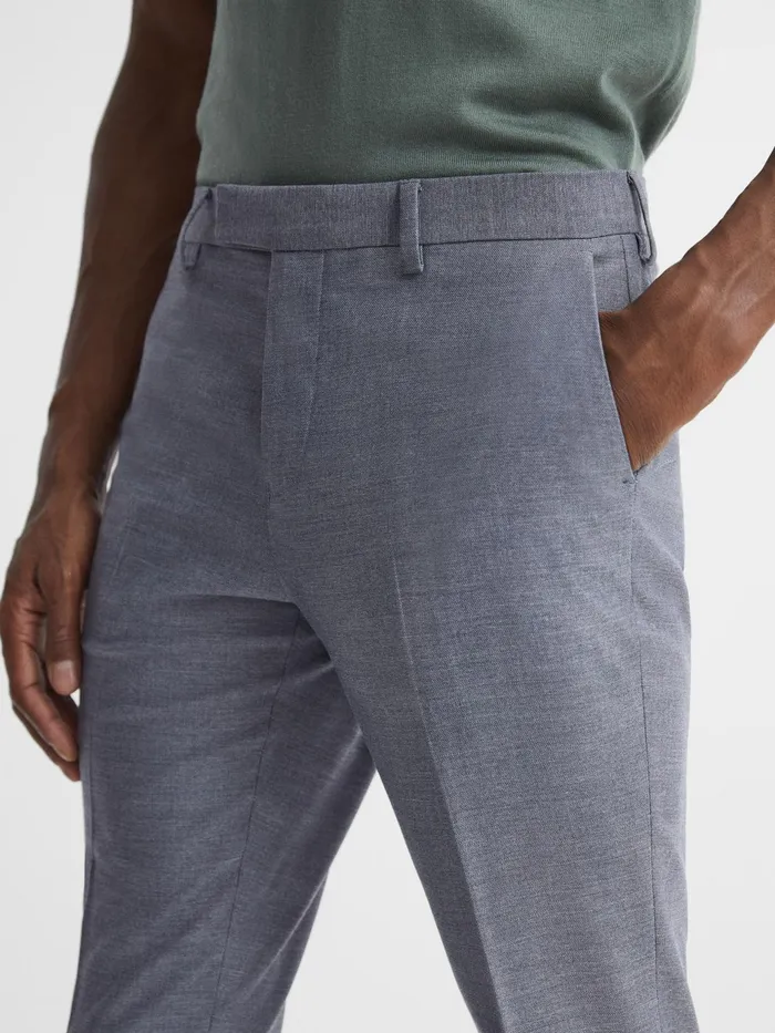Reiss Suits and Tailoring Fold Slim Fit Trousers Airforce Blue 8211 Men