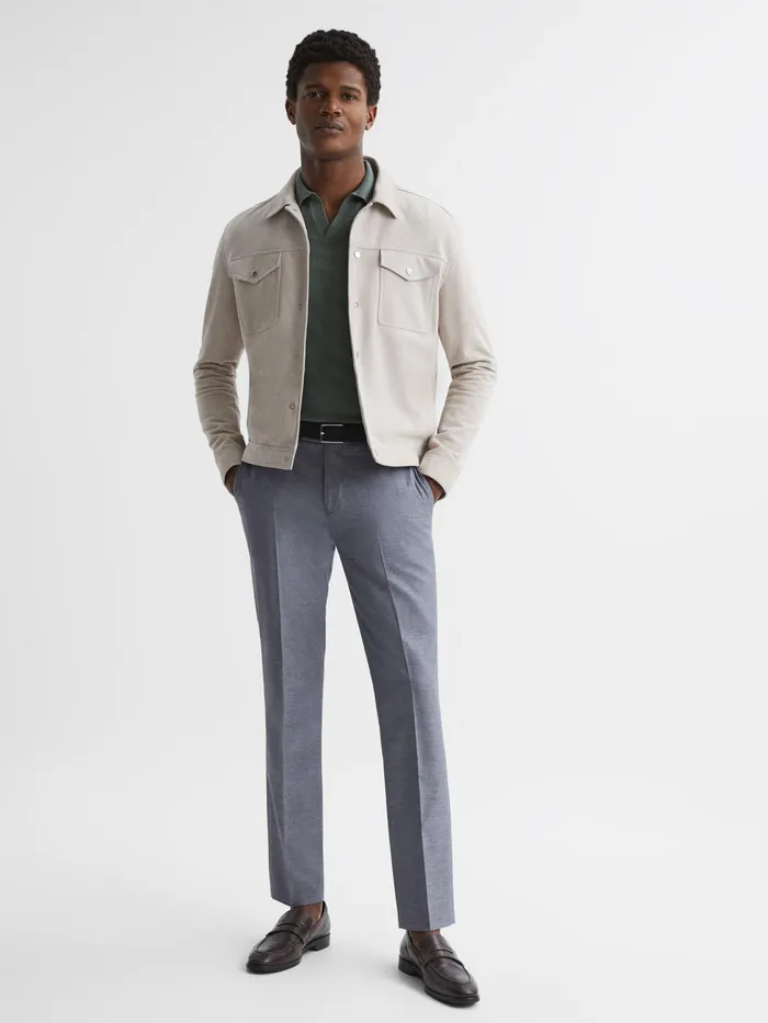 Reiss Suits and Tailoring Fold Slim Fit Trousers Airforce Blue 8211 Men