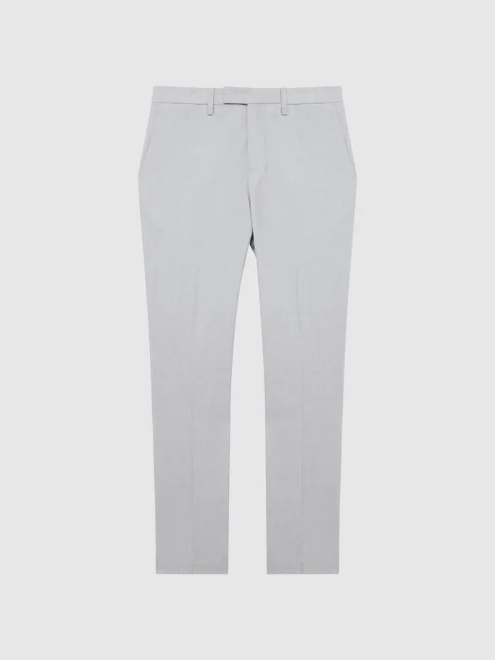 Reiss Suits and Tailoring Fold Slim Fit Trousers Light Grey 8211 Men