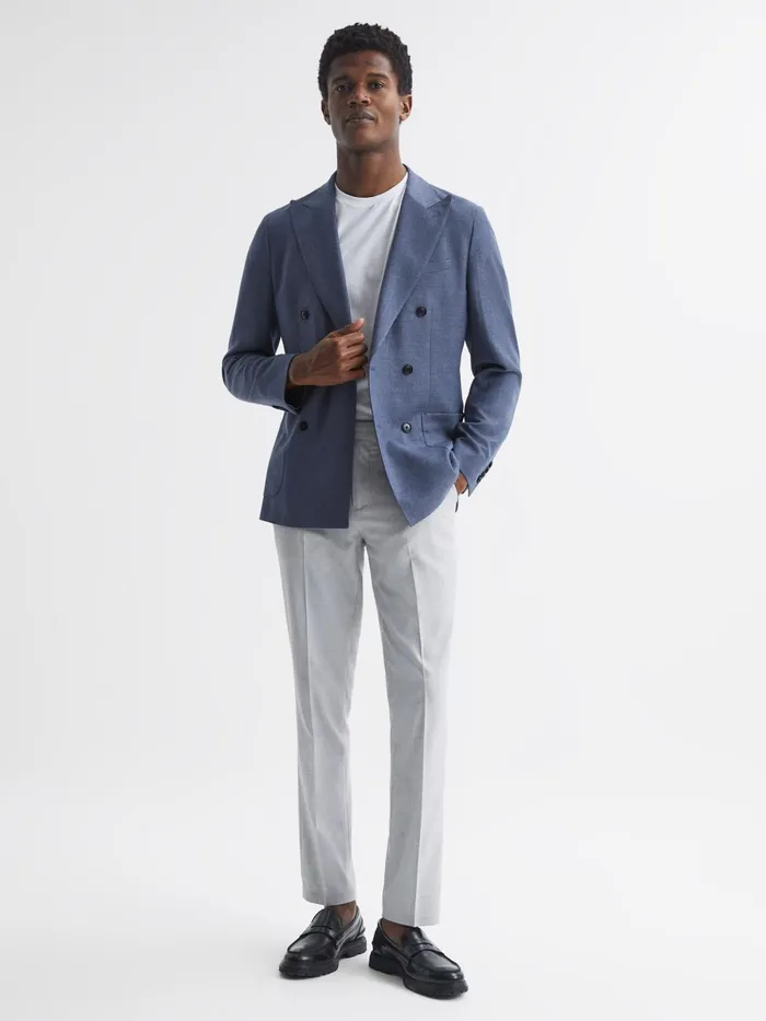 Reiss Suits and Tailoring Fold Slim Fit Trousers Light Grey 8211 Men