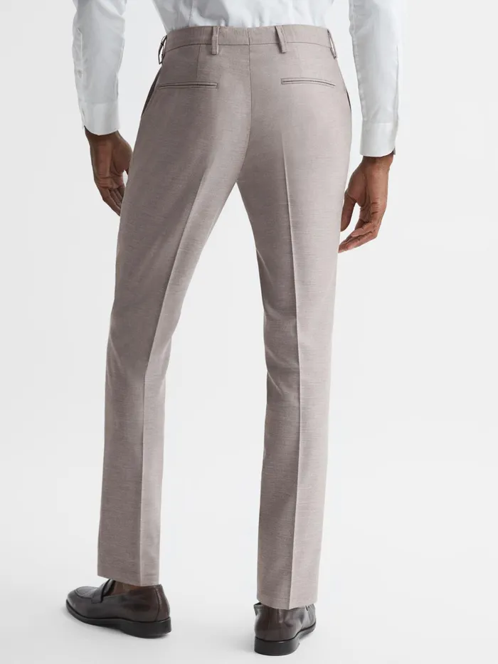 Reiss Suits and Tailoring Fold Slim Fit Trousers Oatmeal 8211 Men