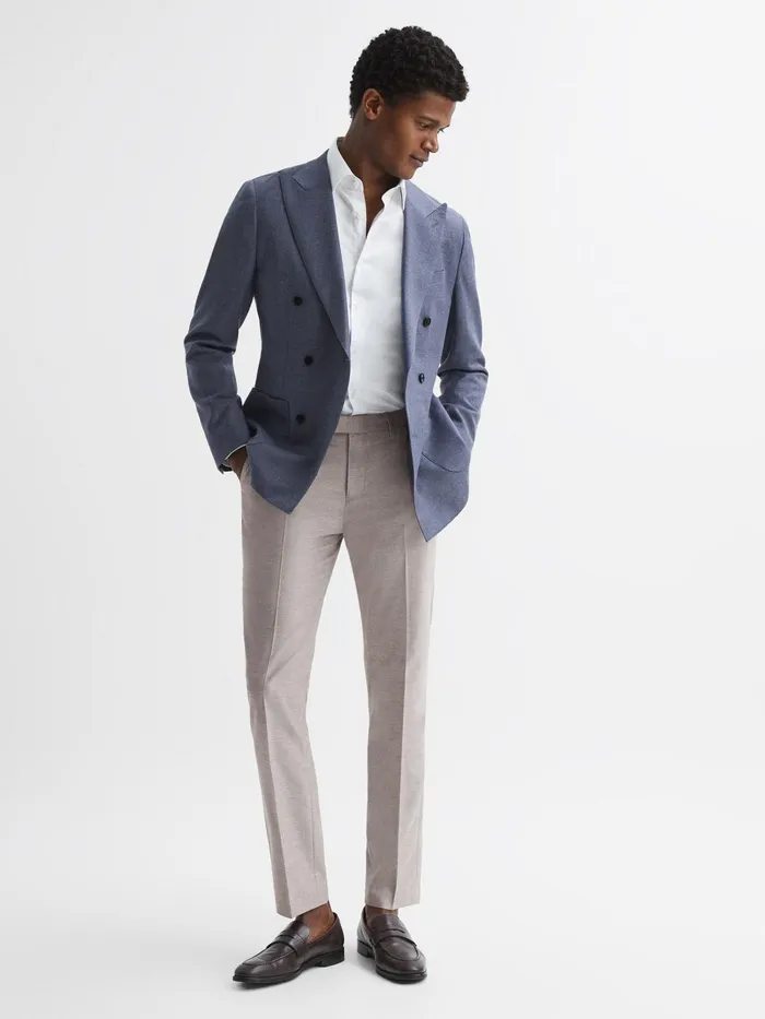 Reiss Suits and Tailoring Fold Slim Fit Trousers Oatmeal 8211 Men