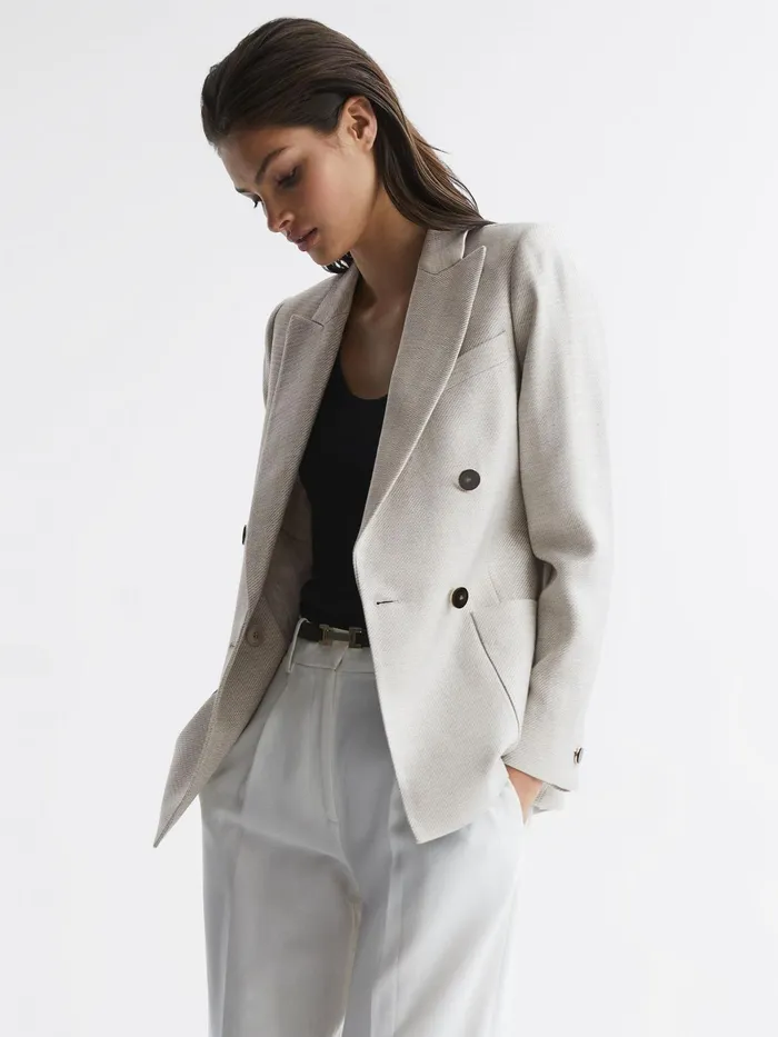 Reiss Suits and Tailoring Gaia Tailored Double Breasted Blazer Neutral 8211 Women Reiss Suits and Tailoring Gaia Tailored Double Breasted Blazer Neutral 8211 Women