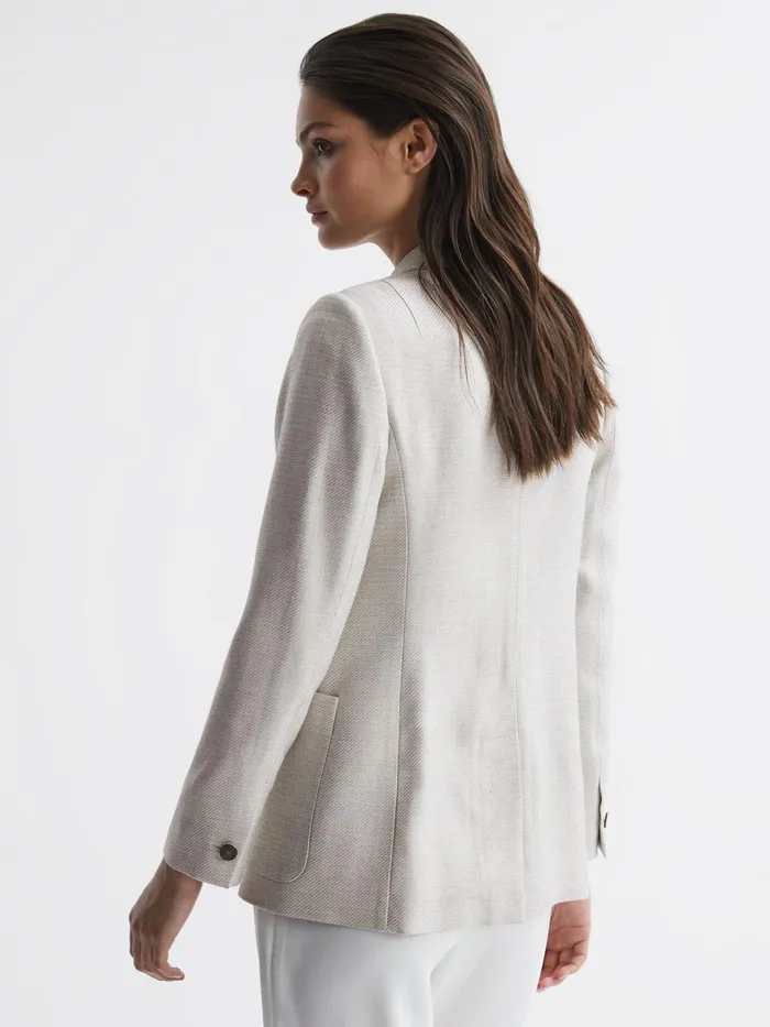 Reiss Suits and Tailoring Gaia Tailored Double Breasted Blazer Neutral 8211 Women