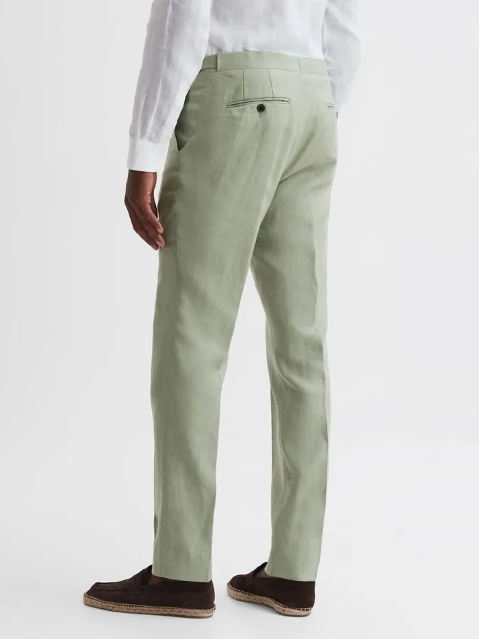 Reiss Suits and Tailoring Kin Linen Formal Trousers Apple 8211 Men