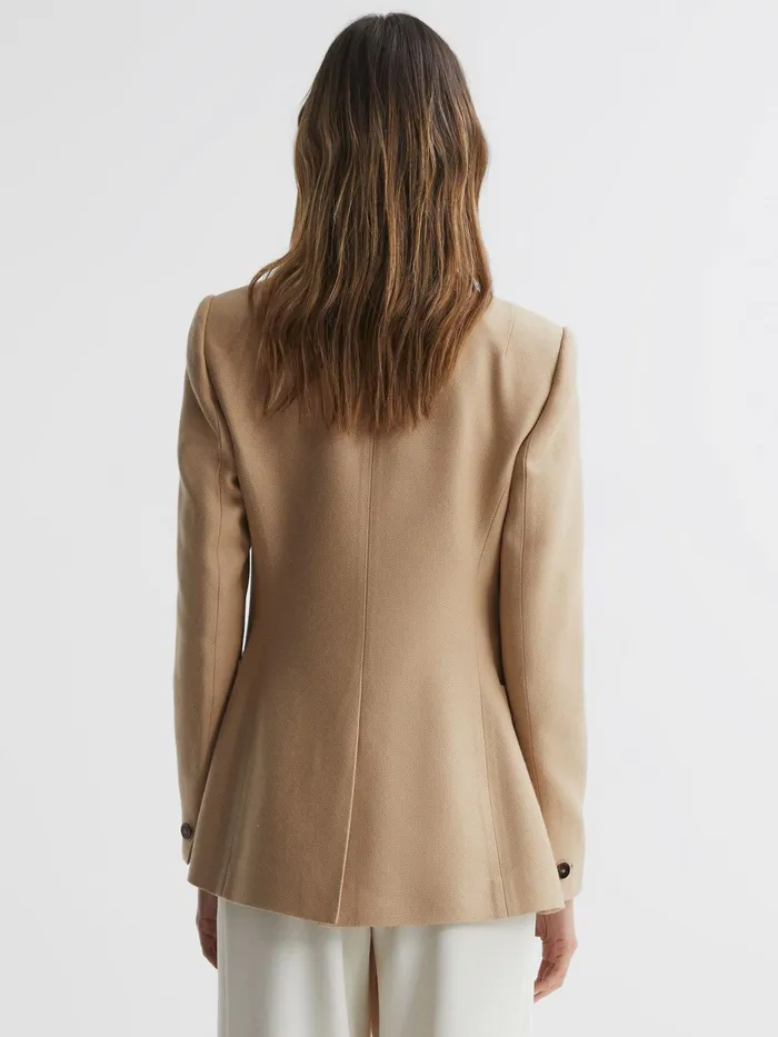 Reiss Suits and Tailoring Larsson Double Breasted Twill Blazer Camel 8211 Women