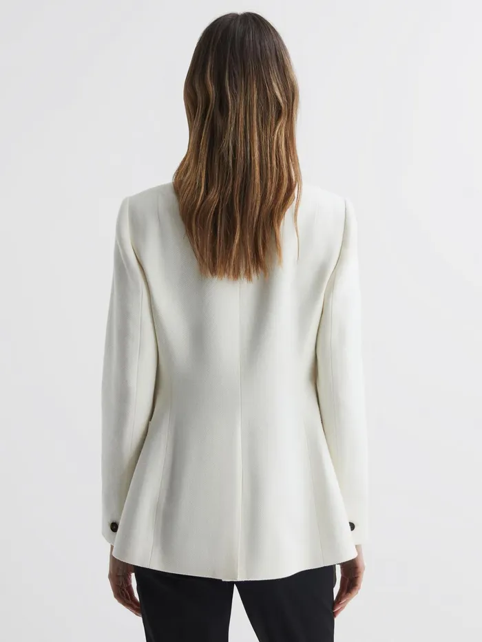 Reiss Suits and Tailoring Larsson Double Breasted Twill Blazer White 8211 Women