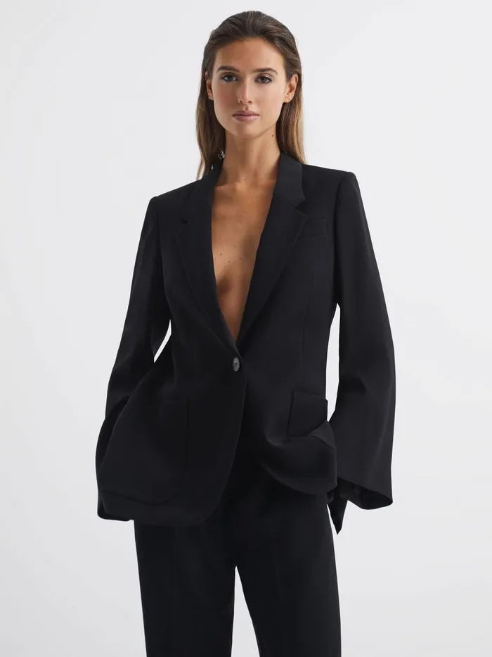 Reiss Suits and Tailoring Maia Single Breasted Split Sleeve Tailored Fit Blazer Black 8211 Women Reiss Suits and Tailoring Maia Single Breasted Split Sleeve Tailored Fit Blazer Black 8211 Women