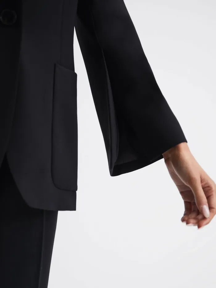 Reiss Suits and Tailoring Maia Single Breasted Split Sleeve Tailored Fit Blazer Black 8211 Women