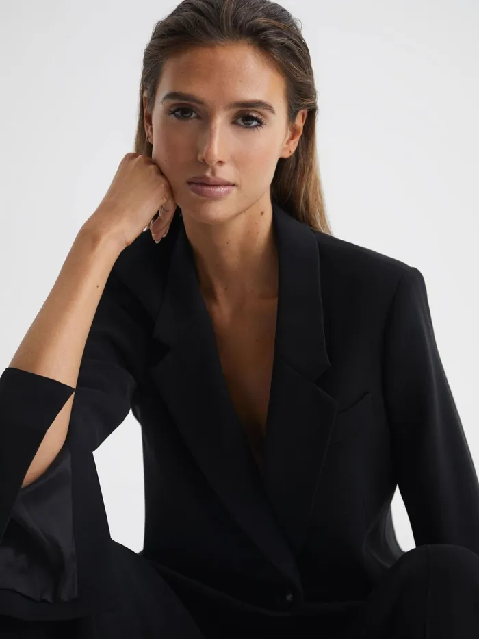 Reiss Suits and Tailoring Maia Single Breasted Split Sleeve Tailored Fit Blazer Black 8211 Women
