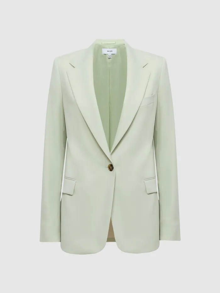 Reiss Suits and Tailoring Naomi Single Breasted Wool Blend Blazer Green 8211 Women