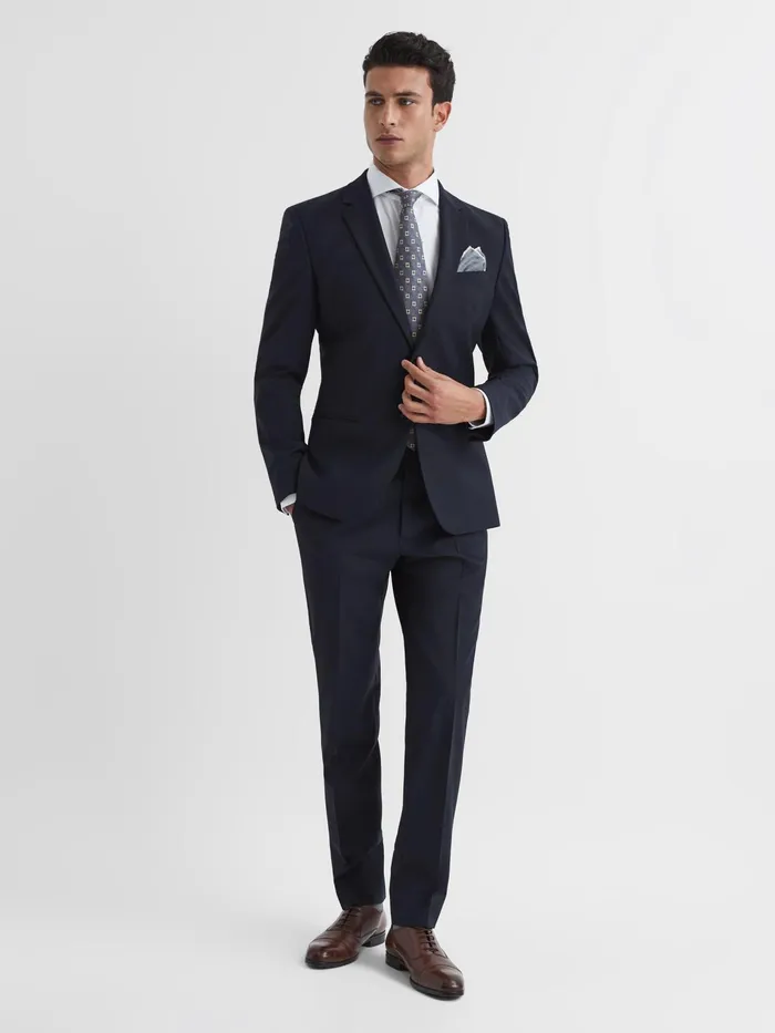 Reiss Suits and Tailoring Pray Slim Fit Wool Blend Trousers Black 8211 Men