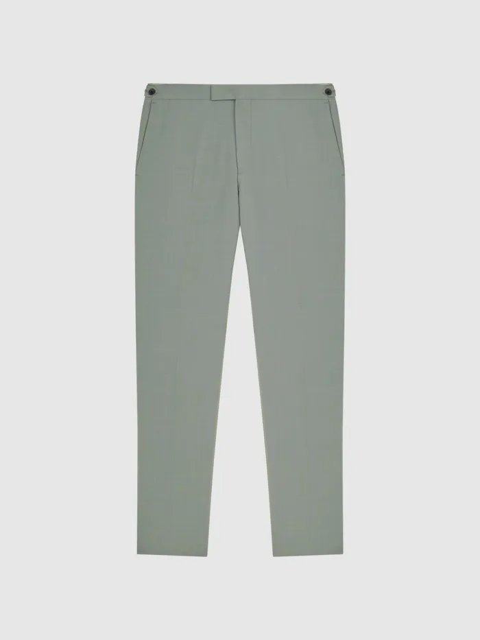 Reiss Suits and Tailoring Wish Slim Fit Wool Blend Trousers Sage 8211 Men