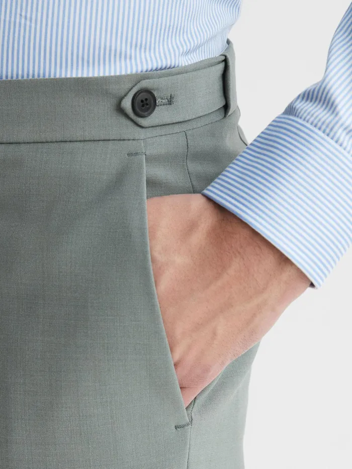 Reiss Suits and Tailoring Wish Slim Fit Wool Blend Trousers Sage 8211 Men