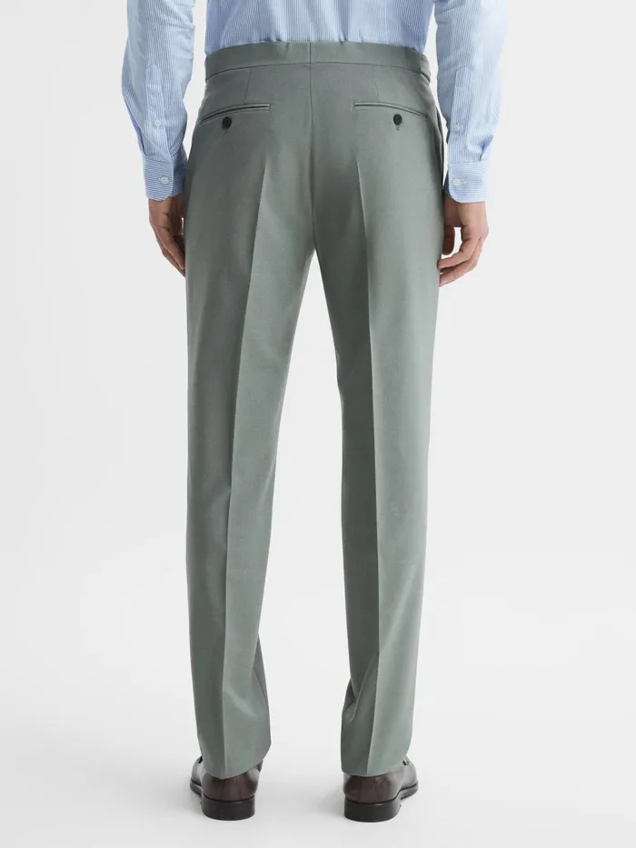 Reiss Suits and Tailoring Wish Slim Fit Wool Blend Trousers Sage 8211 Men