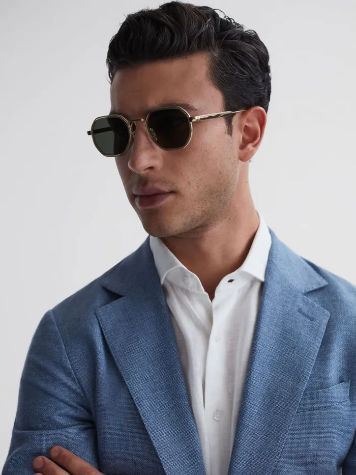 Reiss Sunglasses David Beckham Eyewear By David Beckham Hexagonal Sunglasses Gold 8211 Men