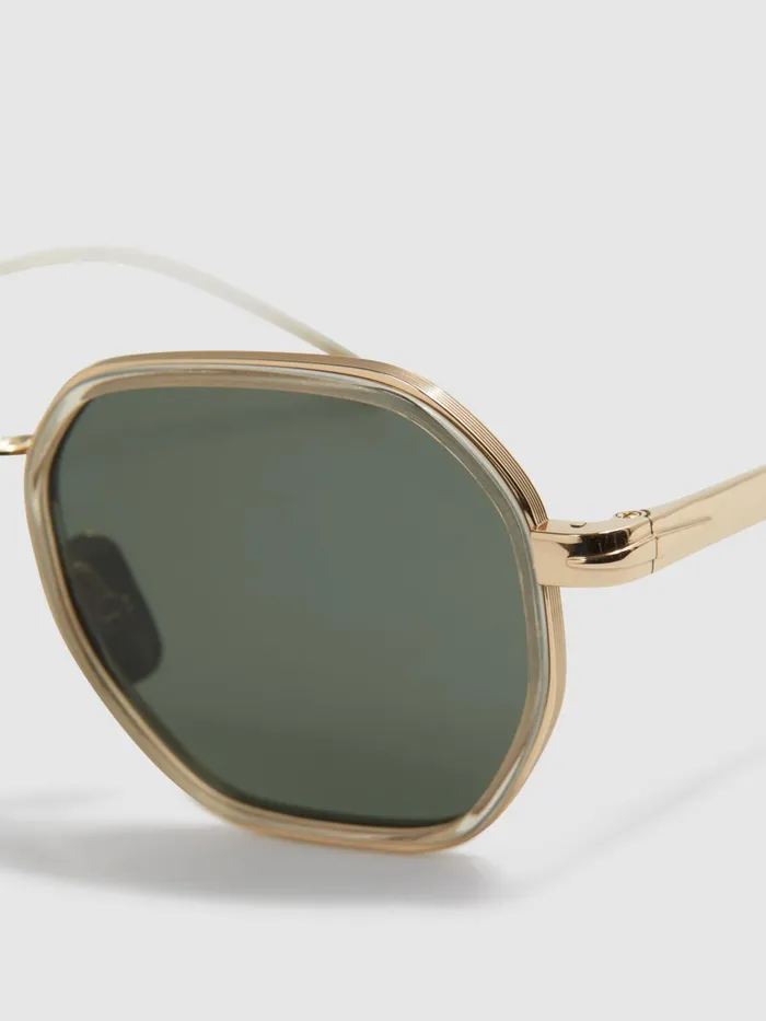 Reiss Sunglasses David Beckham Eyewear By David Beckham Hexagonal Sunglasses Gold 8211 Men