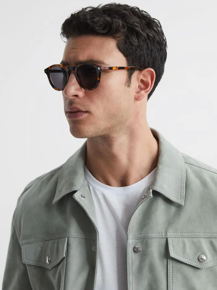 Reiss Sunglasses Nelson Monokel Eyewear Round Sunglasses Tortoise 8211 Men
