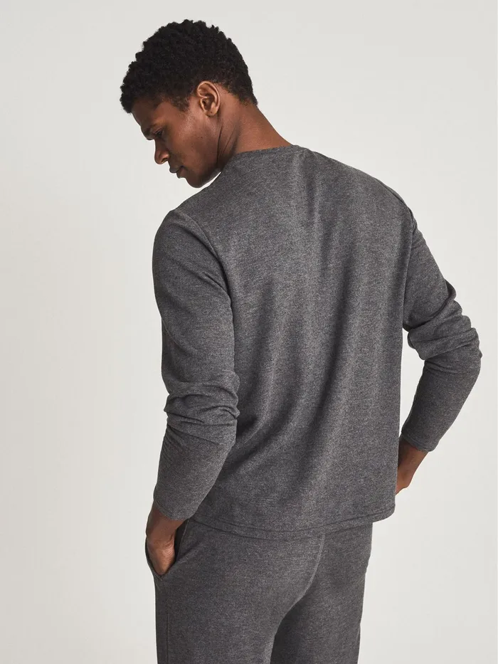 Reiss Sweats and Hoodies Adam Melange Crew Neck Jumper Dark Grey 8211 Men