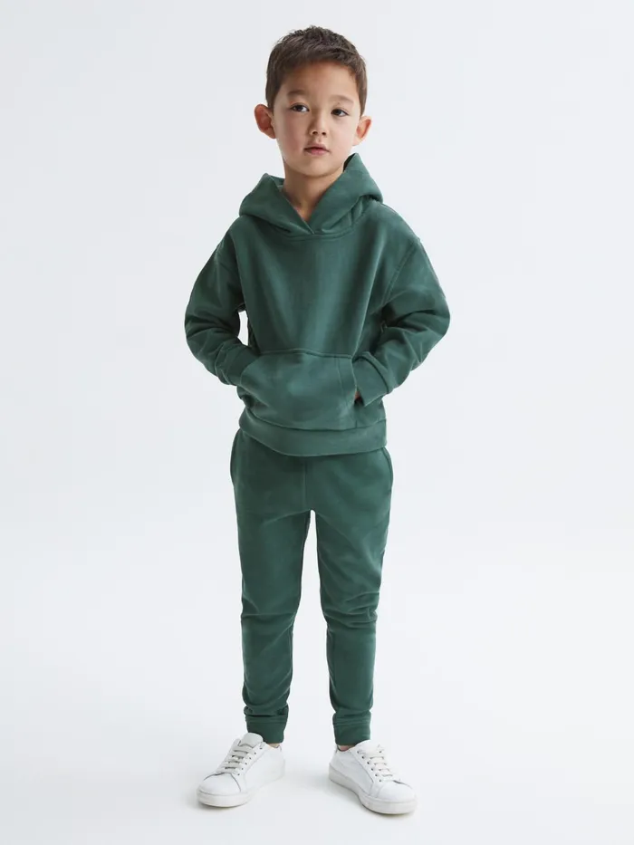 Reiss Sweats and Hoodies Alexander Oversized Cotton Jersey Hoodie Midnight Green 8211 Children
