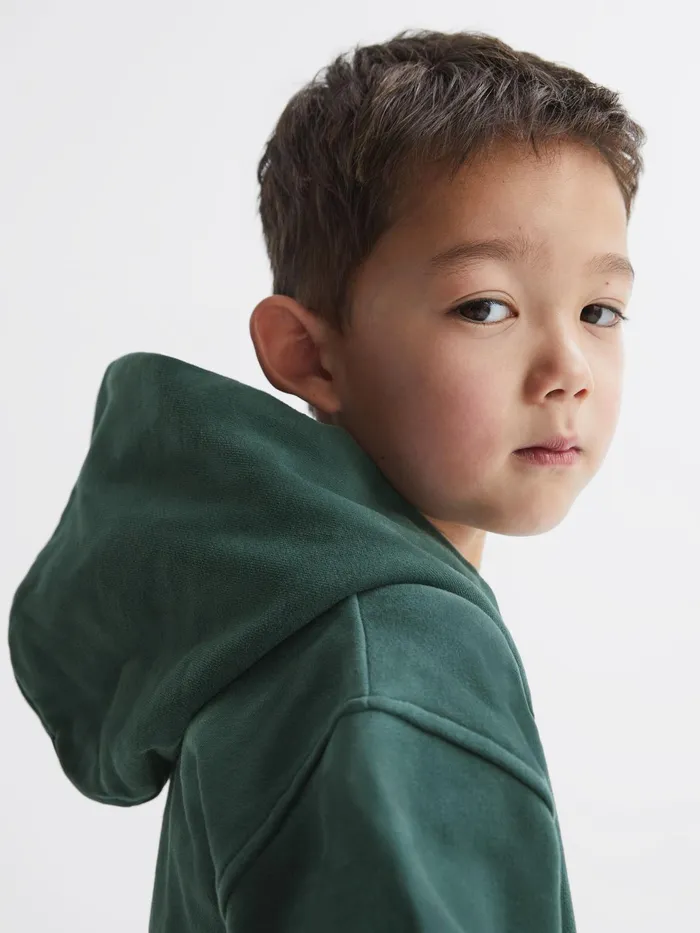 Reiss Sweats and Hoodies Alexander Oversized Cotton Jersey Hoodie Midnight Green 8211 Children