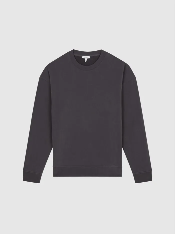 Reiss Sweats and Hoodies Alistar Oversized Garment Dye Sweatshirt Fern Green 8211 Men