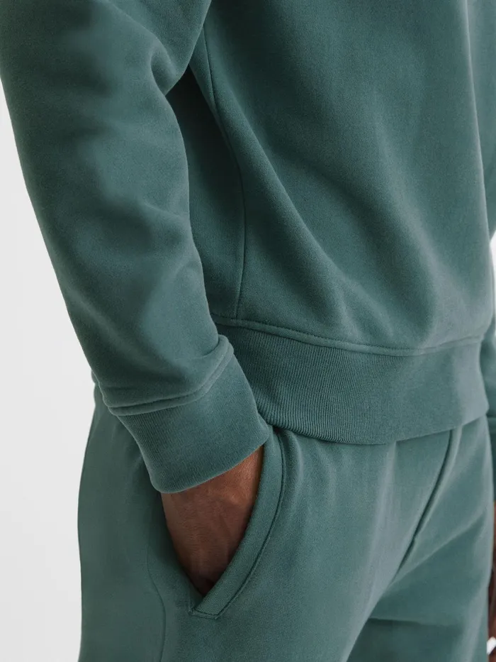 Reiss Sweats and Hoodies Alistar Oversized Garment Dye Sweatshirt Midnight Green 8211 Men
