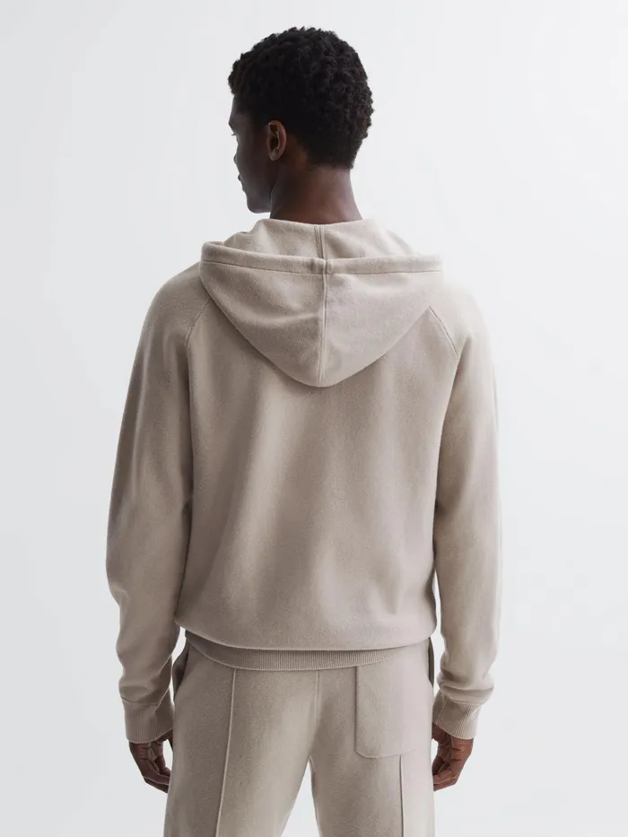 Reiss Sweats and Hoodies Donaldson Paige Drawstring Hoodie Dried Stone 8211 Men