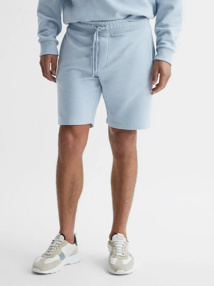 Reiss Sweats and Hoodies Henry Garment Dye Jersey Shorts Ice Blue 8211 Men