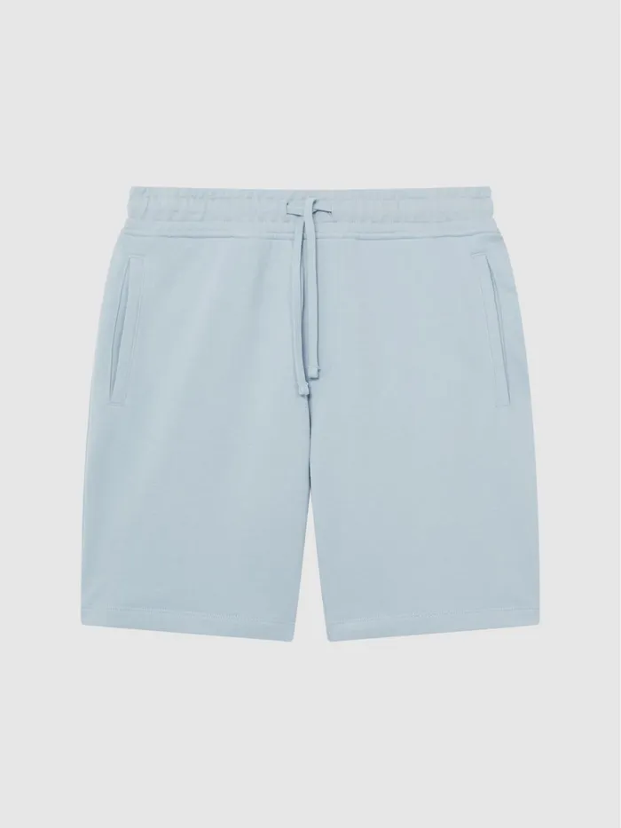 Reiss Sweats and Hoodies Henry Garment Dye Jersey Shorts Ice Blue 8211 Men