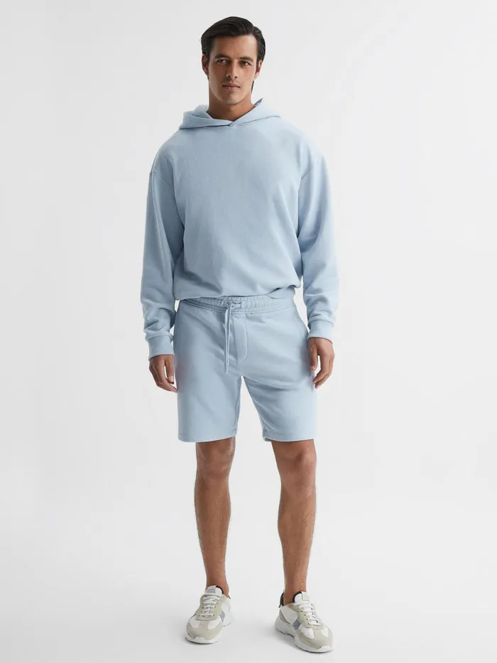 Reiss Sweats and Hoodies Henry Garment Dye Jersey Shorts Ice Blue 8211 Men